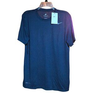 Nike Dri-FIT Men’s Navy Blue Athletic Training Performance Workout Tee Shirt